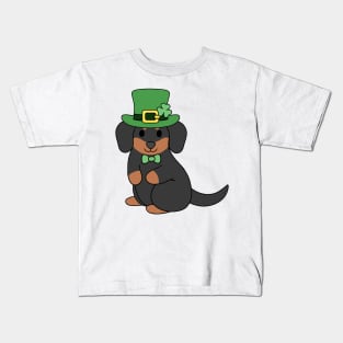 Black St Patrick Dachshund Kids T-Shirt